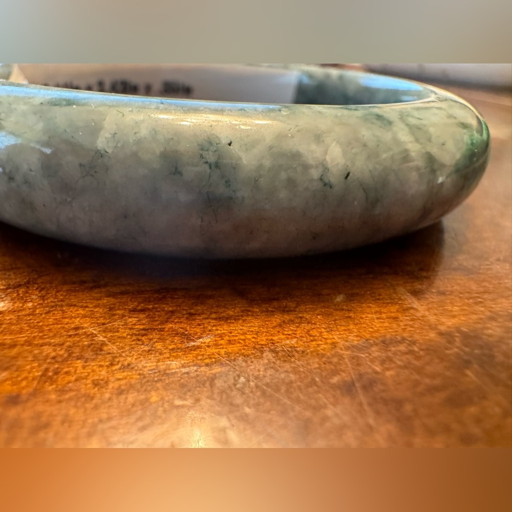 Burmese JADE Green Blue Apple Bangle 2.42in diameter, 3.11 outer, .35in high